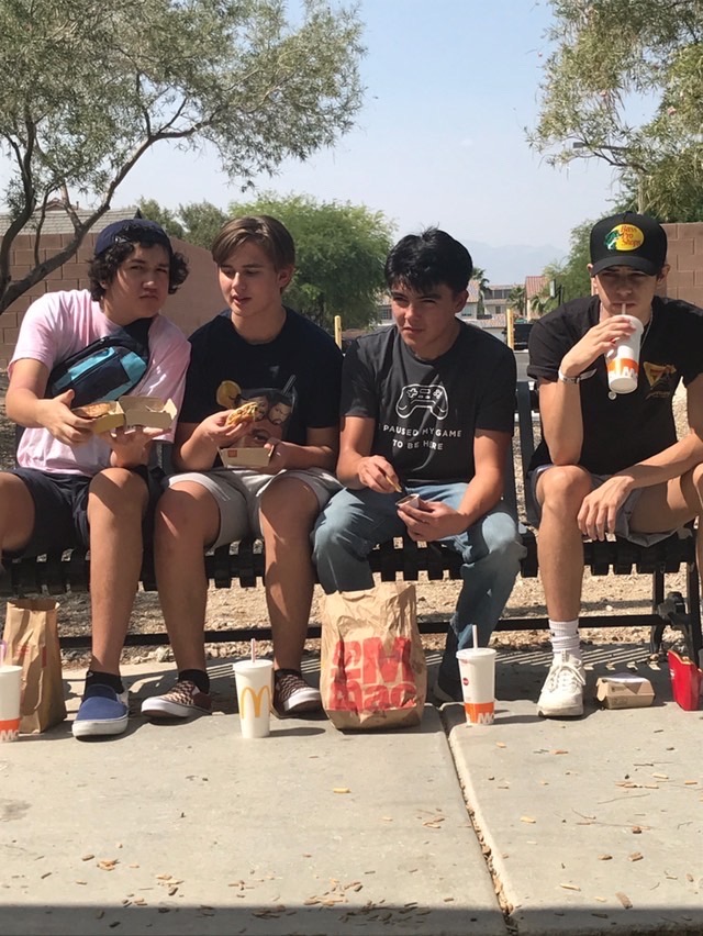 Boden Hardinger (second from the right) enjoying McDonalds with his friends.