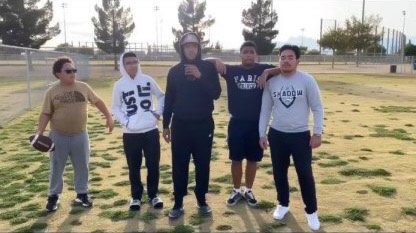 Senior Anthony Ford and his friends reenact the process of counting presidential ballots in Nevada.