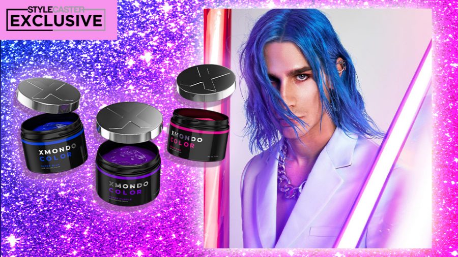 This is showcasing Brad Mondos sickening look with his new color line that gives vibrant results.