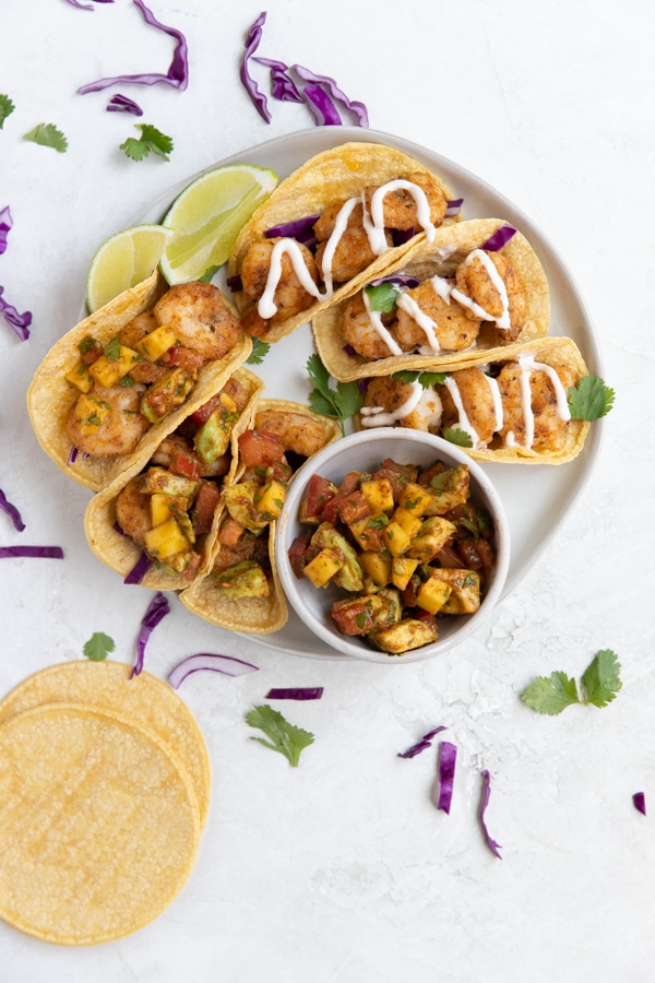 This is the Spicy Shrimp Tacos with Mango Salsa.
