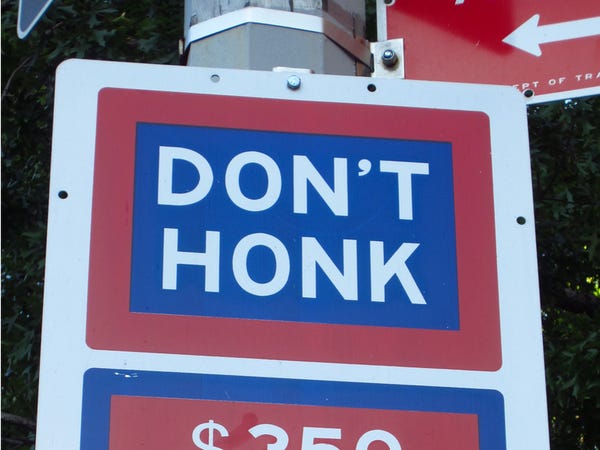 Don't Honk Sign