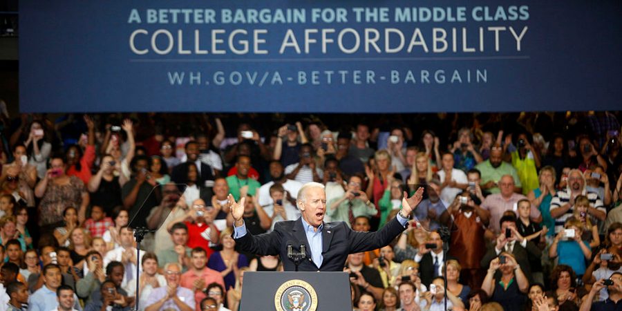President Joe Biden at one of his rallys. 