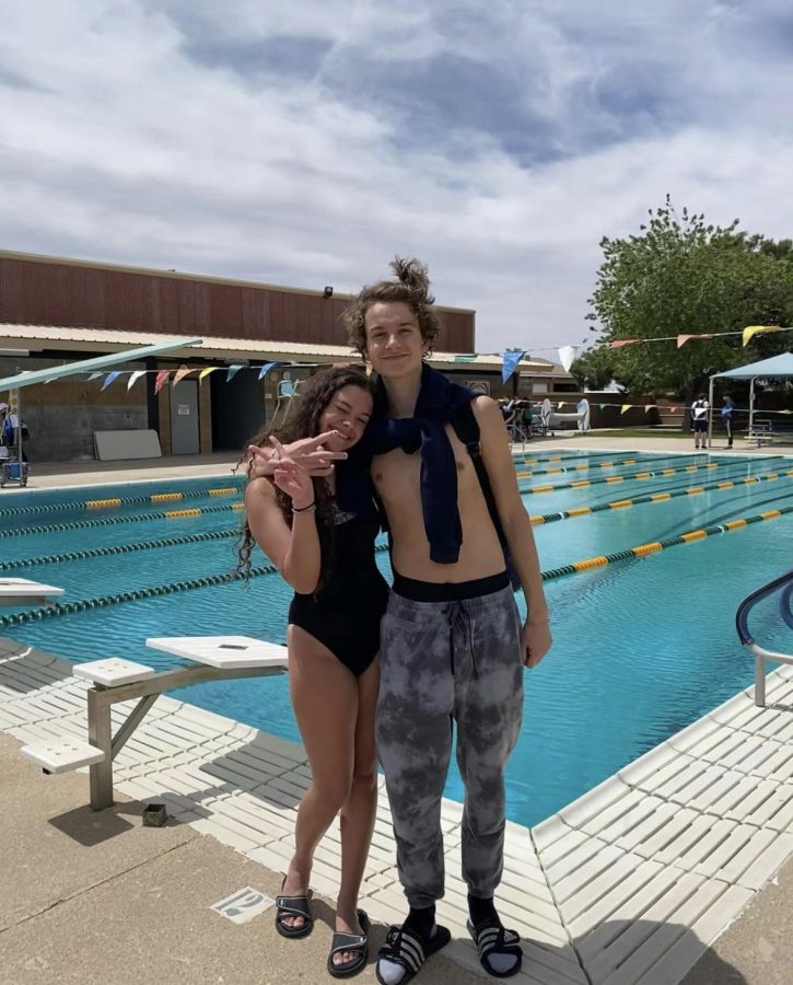 Arthur Anderson and Mikeala Berg after a swim meet in Misquite