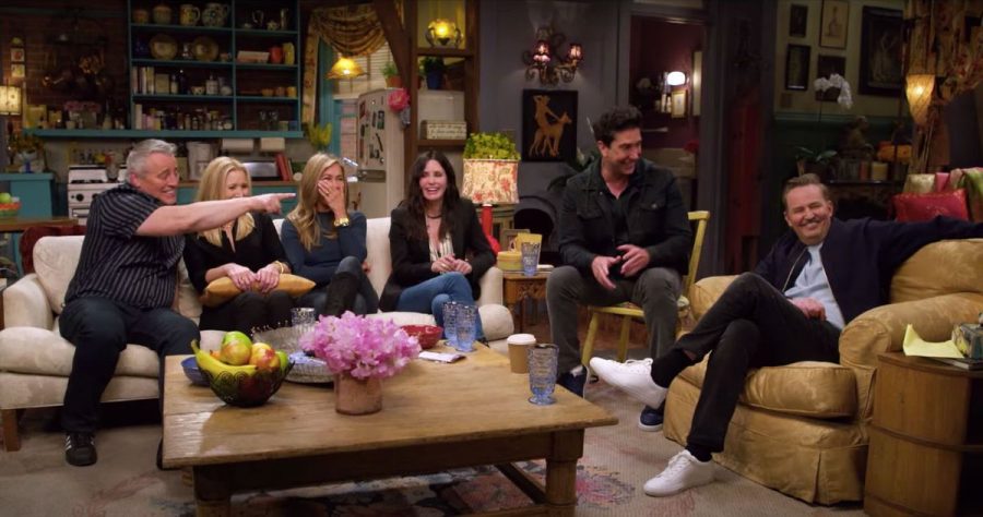 The cast of friends catching up in a sneak peak of the reunion