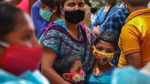 People of India in a crowded area.