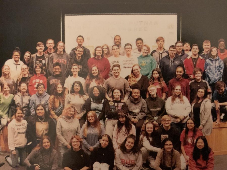 Charlotte in the drama club for 2019-2020 (bottom, 2nd row, 4 from the left)