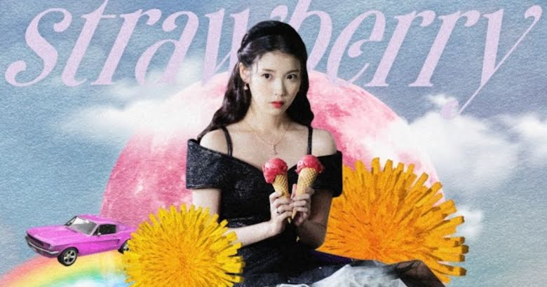 Poster of IU for new release strawberry moon.