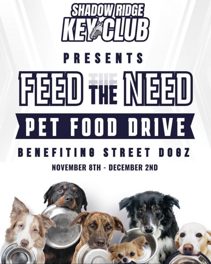 An advertisement for a pet food drive the Key Club is running. It goes through December 2nd!