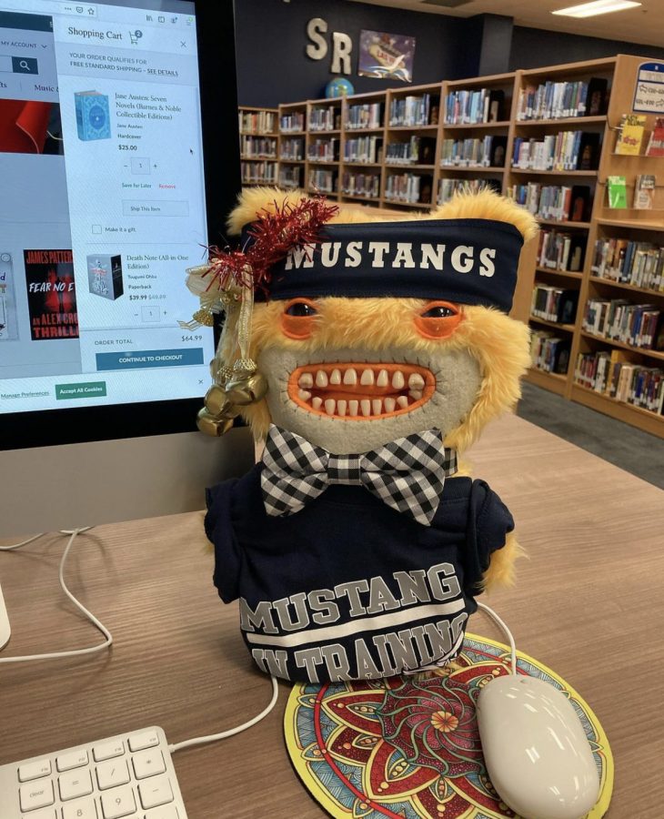 Brad+the+library+mascot+promoting+the+library+on+instagram