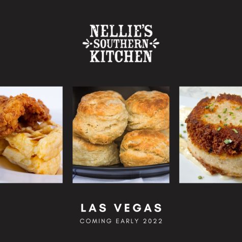 Nellies Southern Kitchen logo and food items offered 