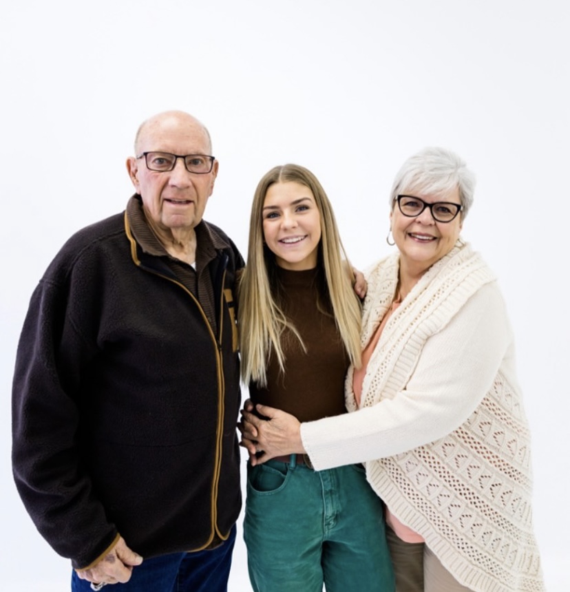 Senior, Ellie Reese, and her grandparents.