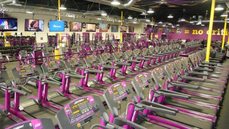 Inside Planet Fitness where treadmills are located