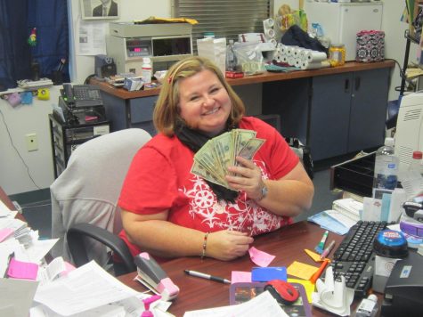 Ms. Berge with all of the money!