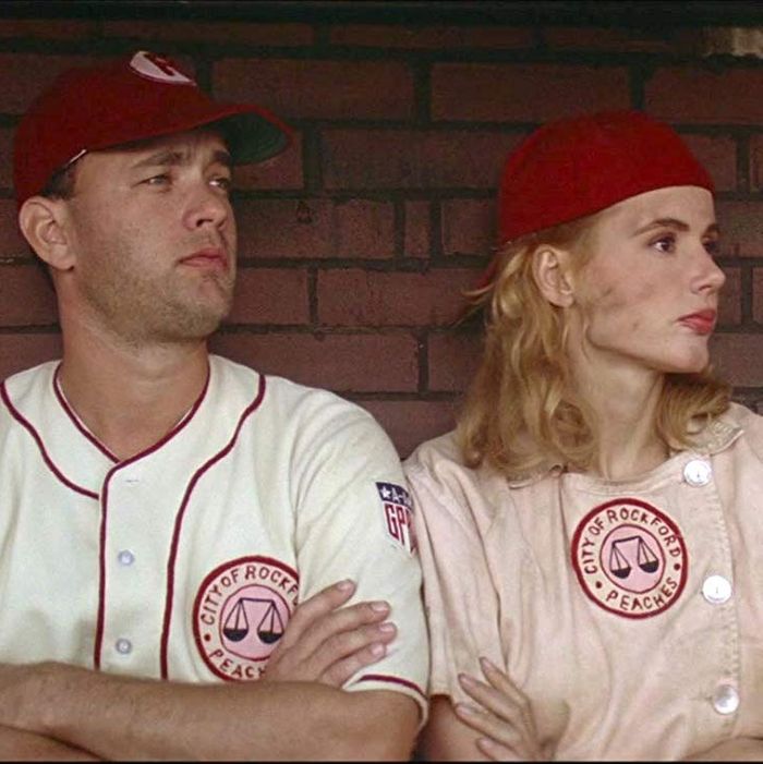Tom Hanks (left) and Geena Davis (right) in A League of heir Own