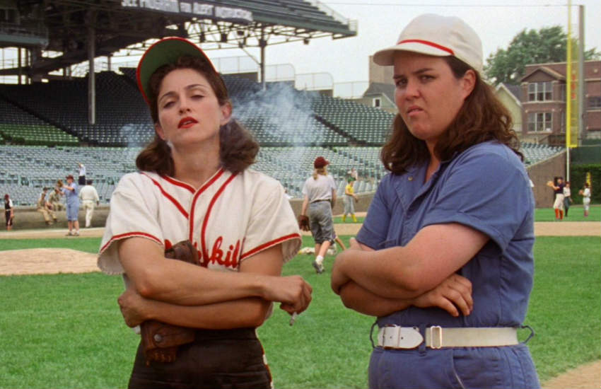 Madonna and Rosie ODonnell in A League Of Their Own 