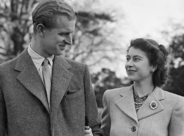 Elizabeth and Philip on their honeymoon