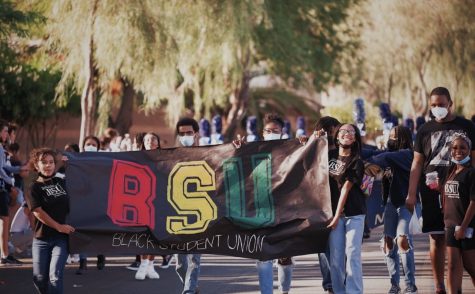 BSU walking in the Homecoming parade in 2021.