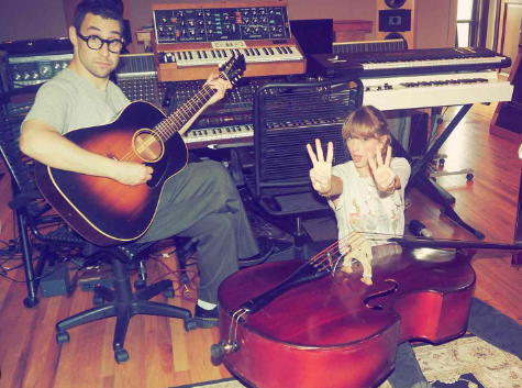 Taylor celebrating her birthday in the studio with Jack Antonoff this year
