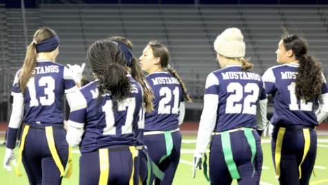 Shadow Ridge Flag Football players taking the field. 