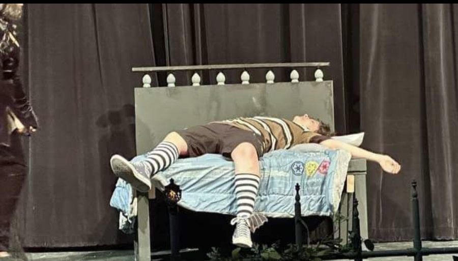 Halvorson playing Pugsley for the Addams Family play.