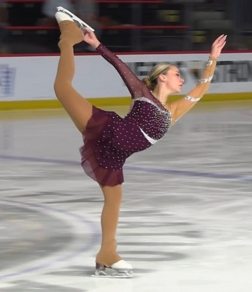 Kelci Riggs skating in a competition (Courtesy of Kelci Riggs)