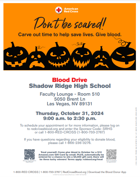 The flyer for the blood drive.