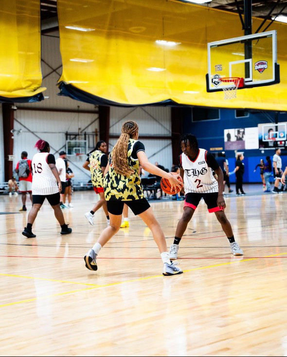 Jaslyn Jefferson playing against a team during her club season. 