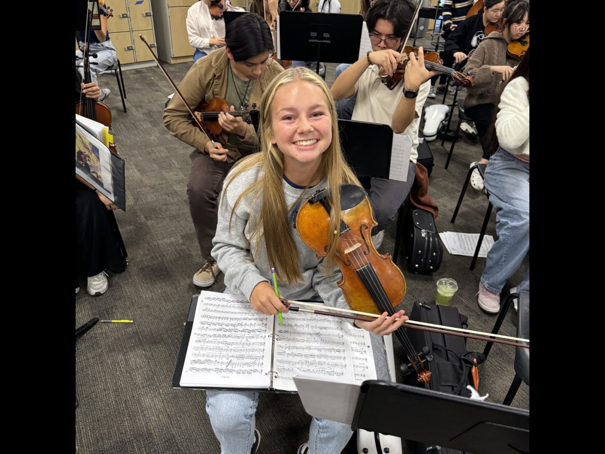 Aspen Stevens with her violin.