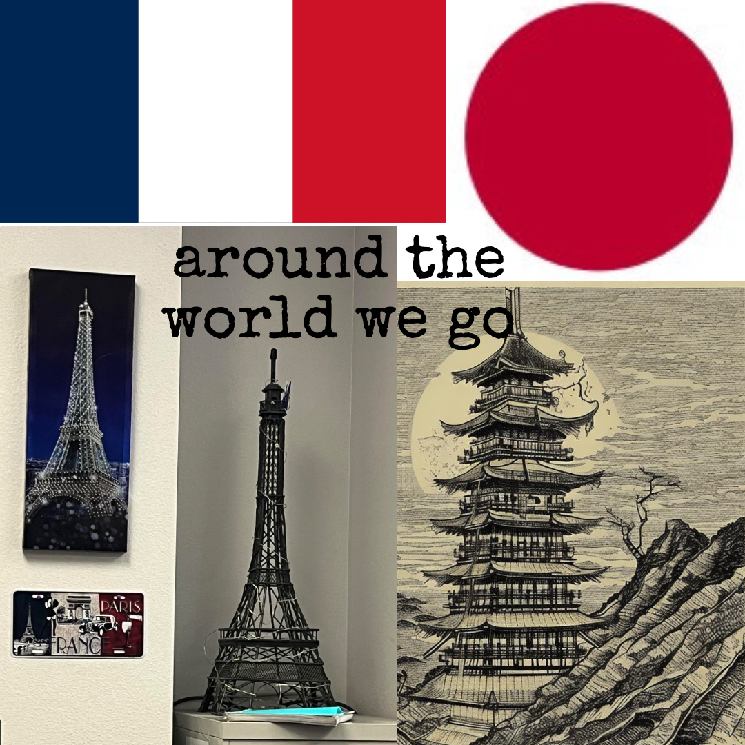 Representing French and Japanese cultures. (Made on PicsArt by Camryn Lumada-Williams)