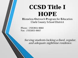 CCSD's Title 1 HOPE with contact information.