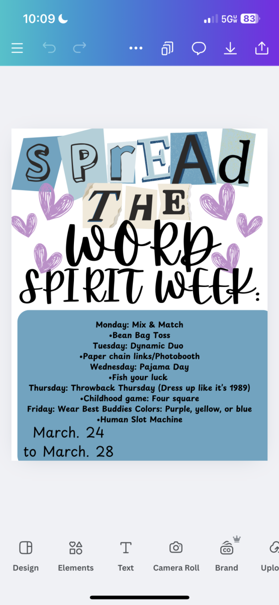 Spread the Word Spirit Week dress up days and activities. 