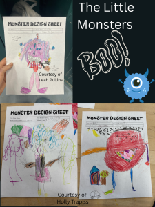 The kindergarten drawings that will be brought to life. (Courtesy of Leah Pullins and Holly Trapiss)