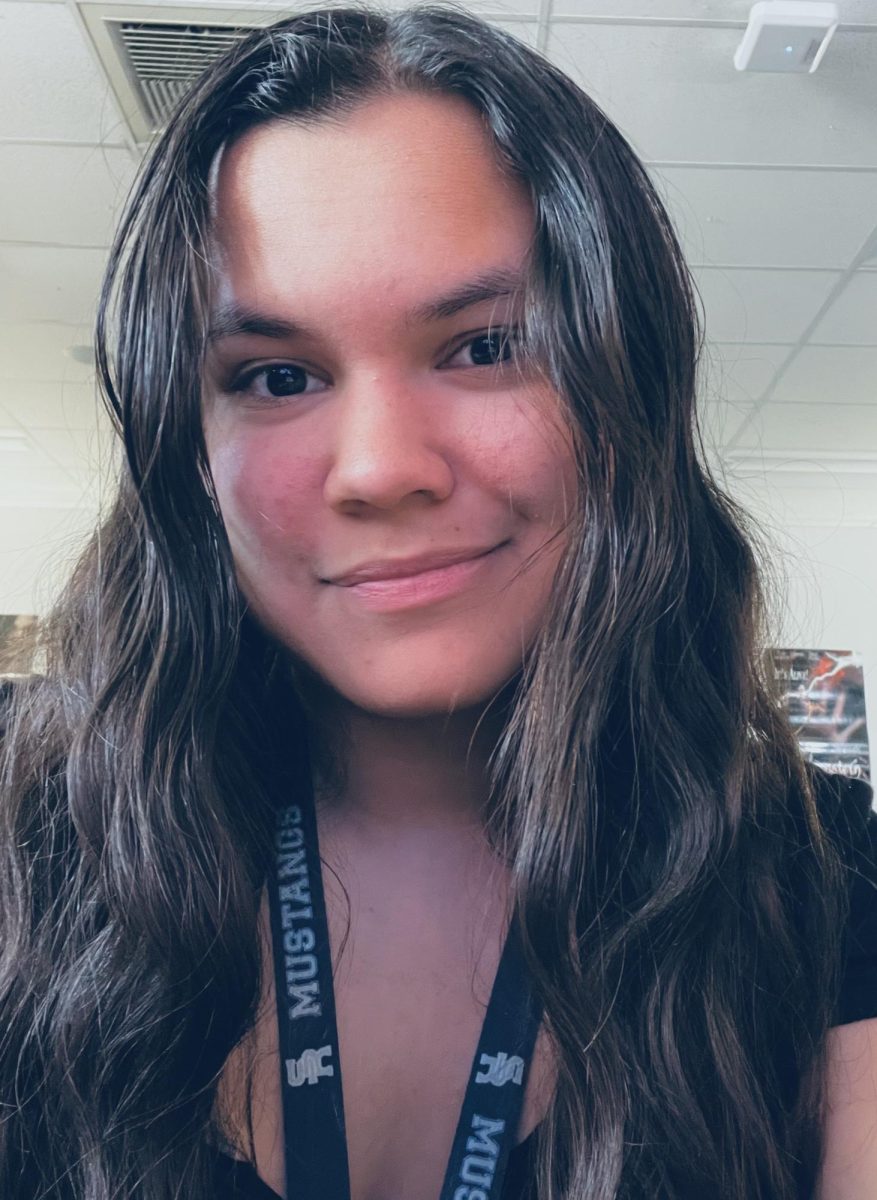 Camryn Lumada-Williams in journalism class.