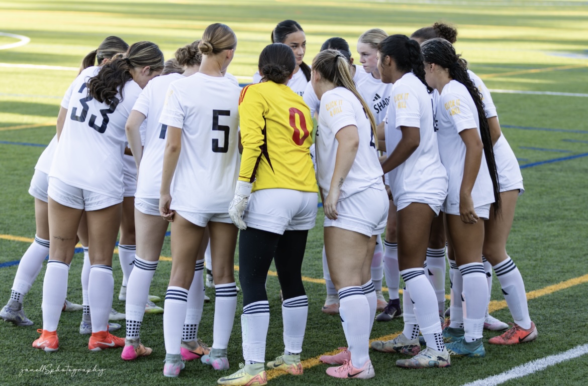 SRHS Girls Varsity Soccer Team doing their Pre-game Cheer