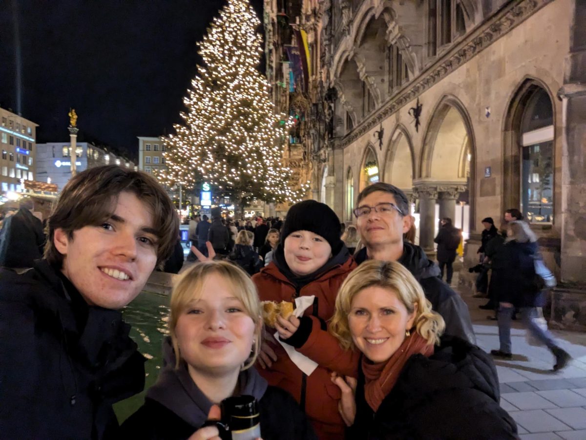 Tshumak with her family back home in Germany