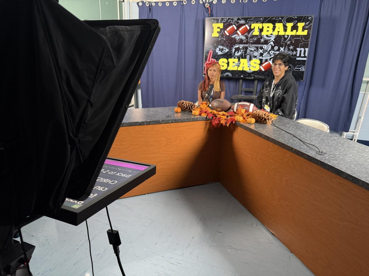 Students shooting morning announcements