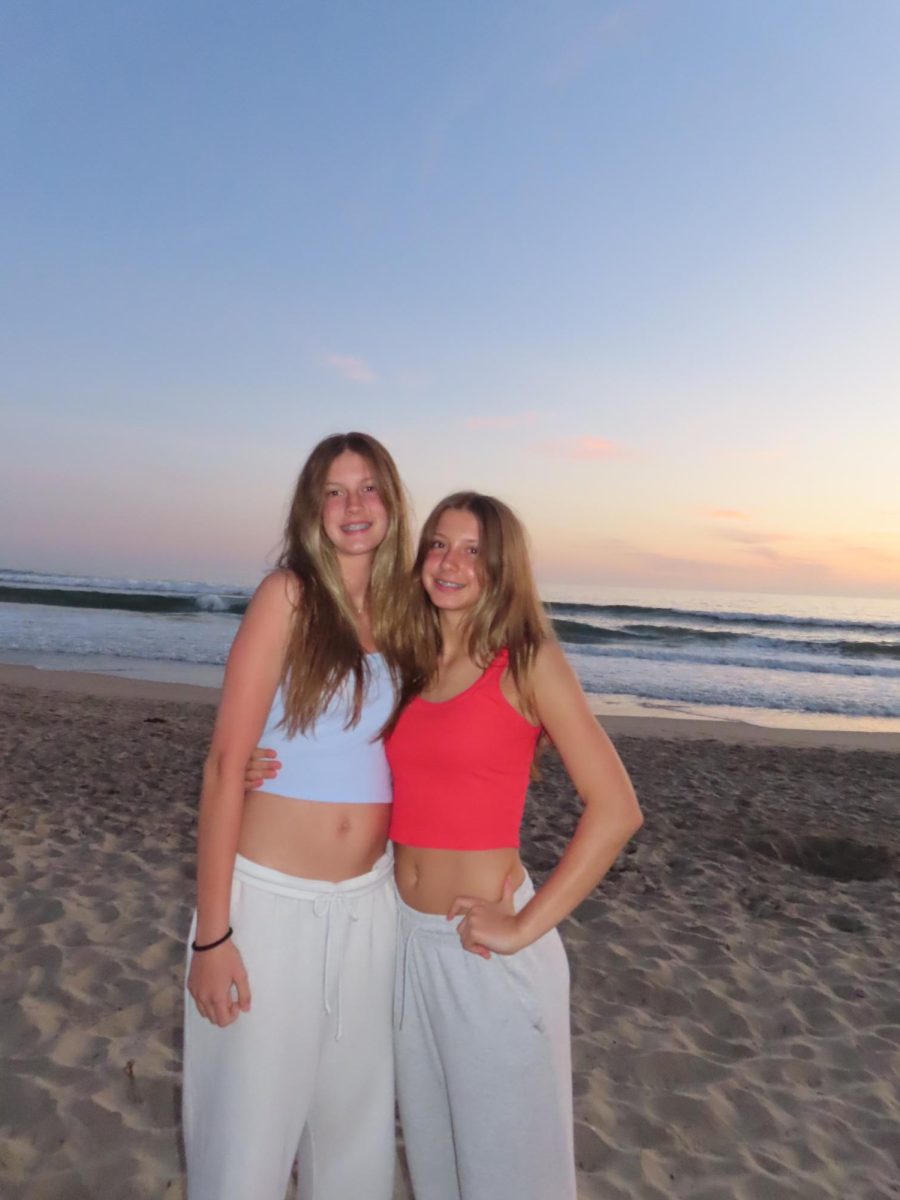 Ayla and Alexa Madsen in California taking   a break from their sports