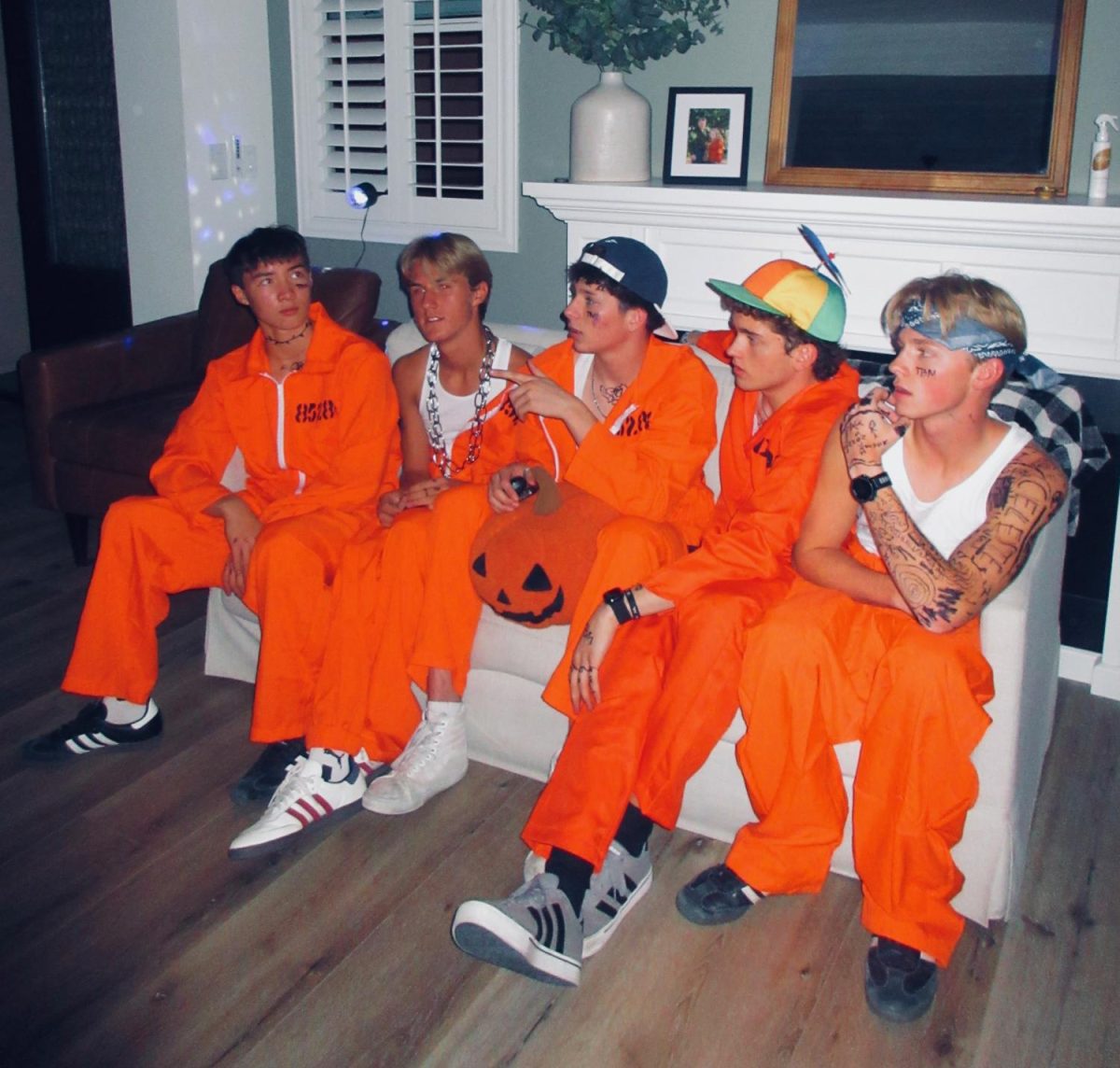 The band Sunwashed right before their Halloween concert 