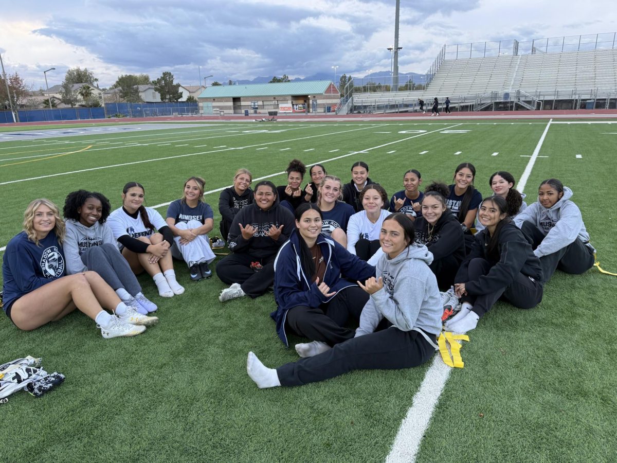 The varsity flag football team after practice