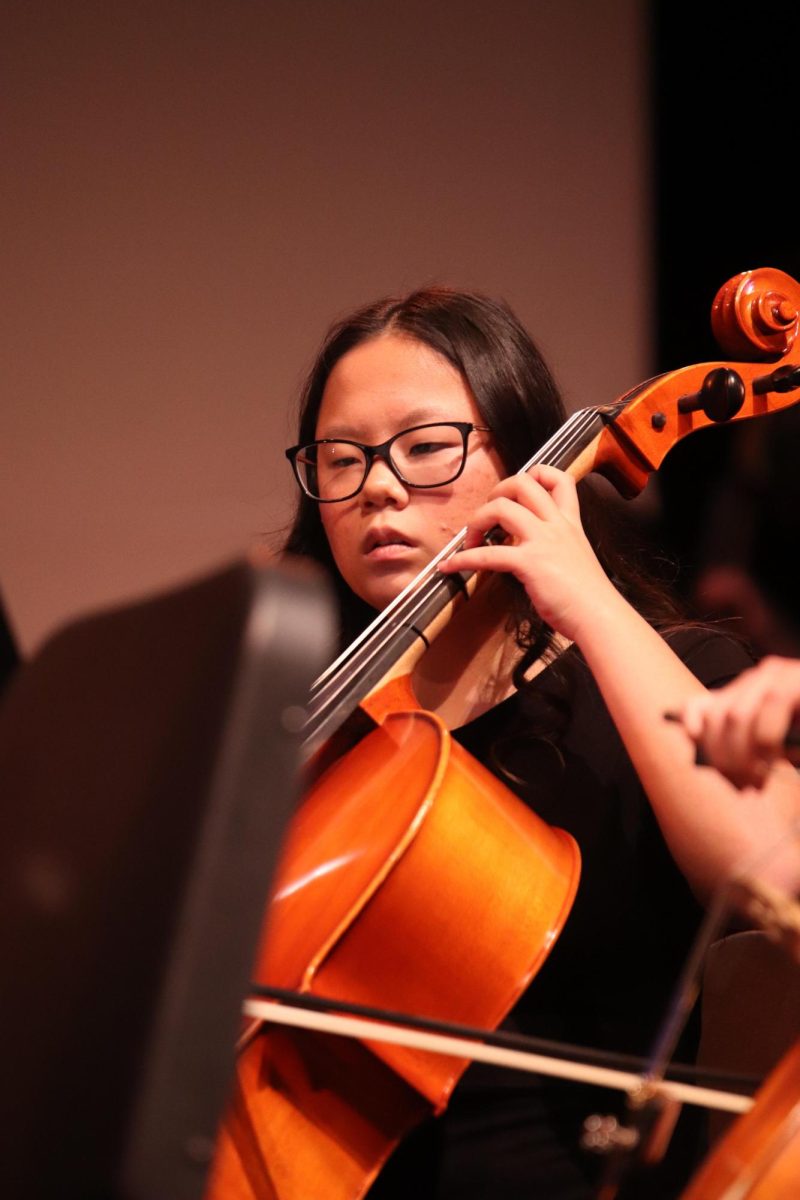 Student playing cello