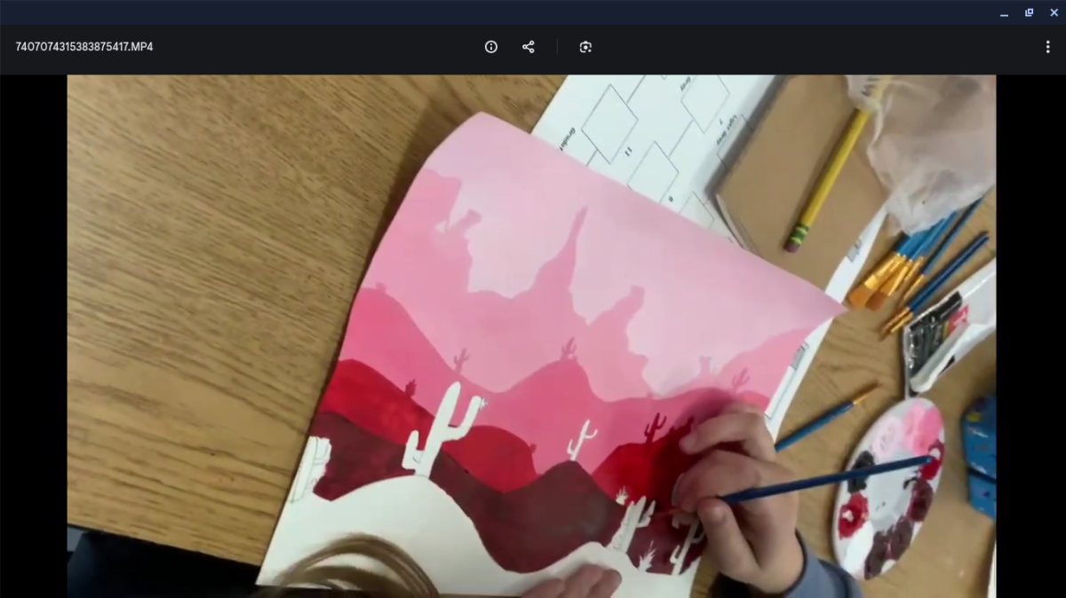 Students painting