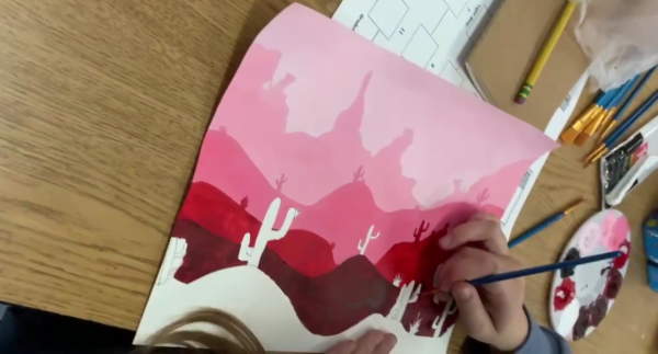Students painting