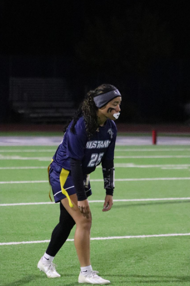Rosie on the field during a game at Shadow Ridge.