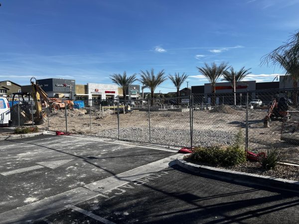 The spot in the parking lot where the new McDonald's will be placed.