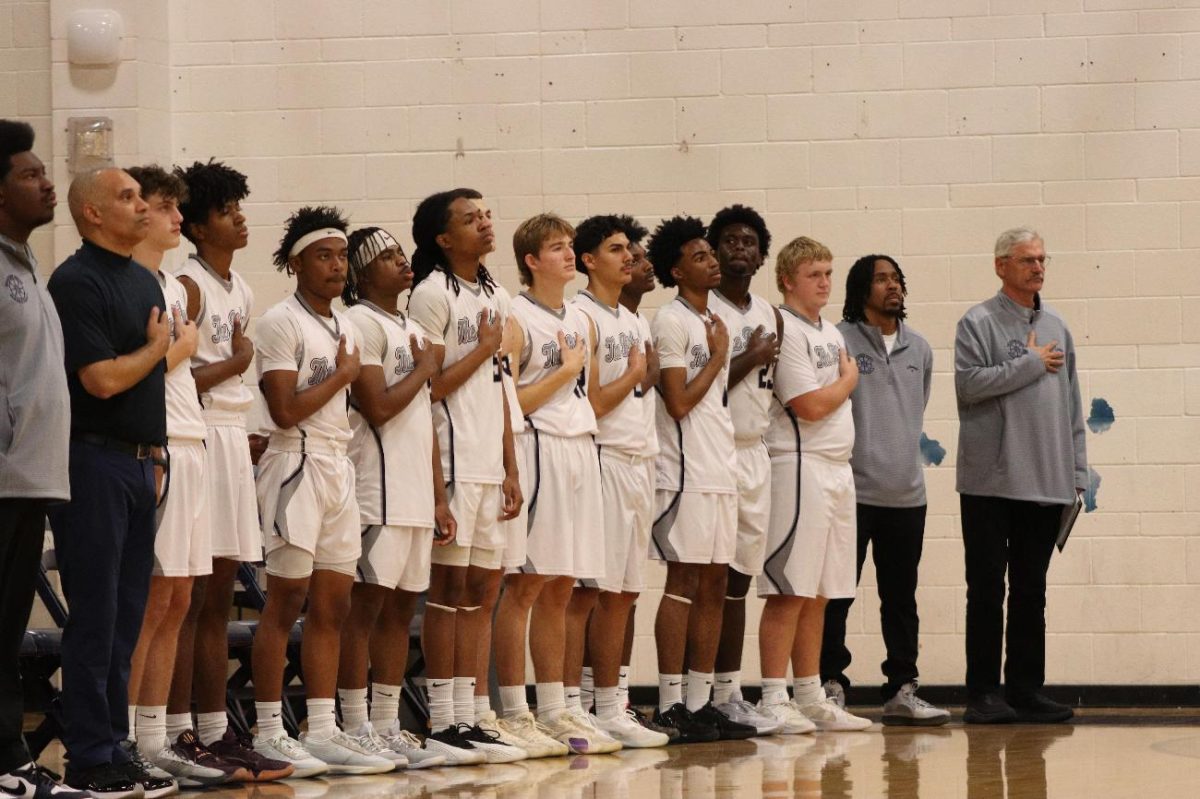 Team during the Pledge of Allegiance 