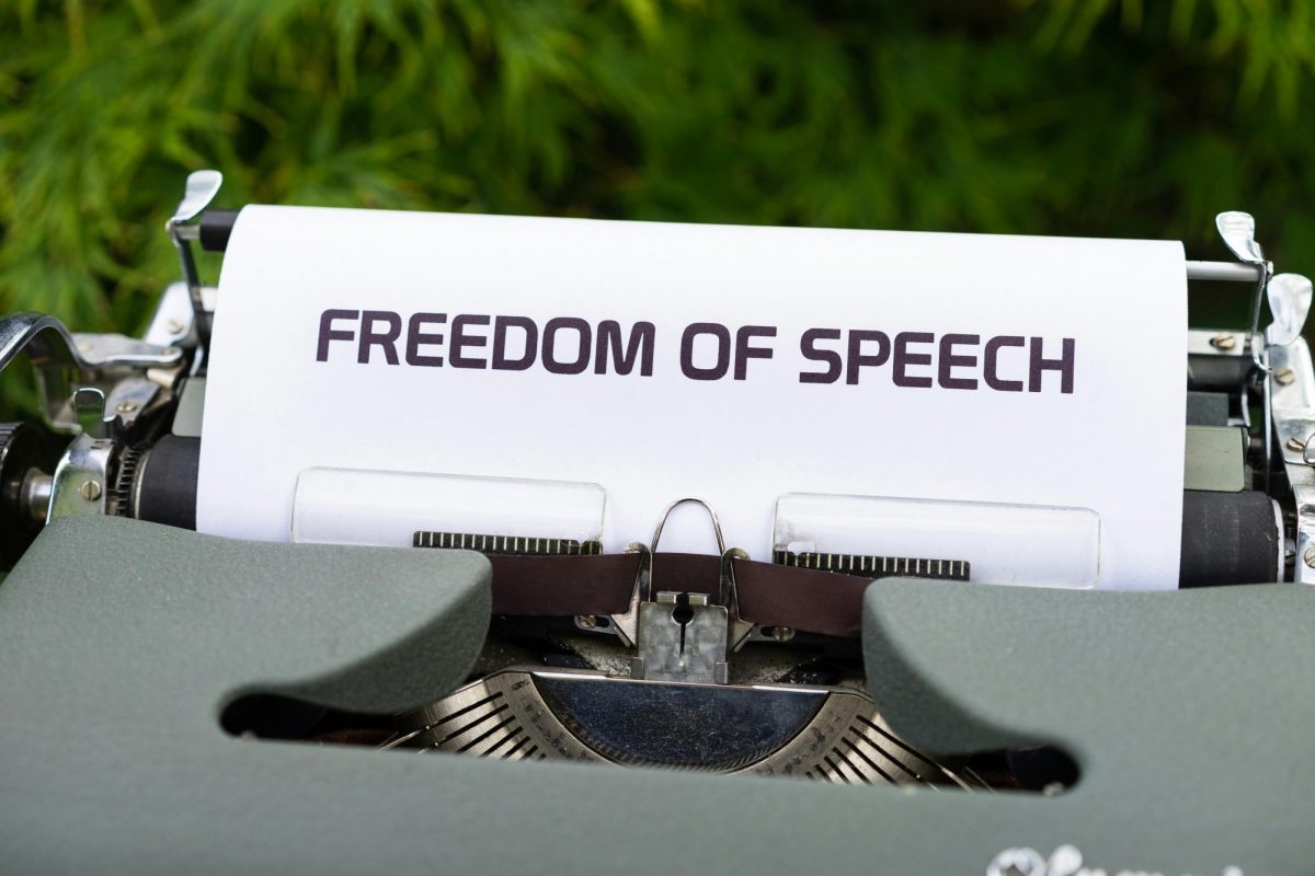 "Freedom of Speech" written out on a typewriter