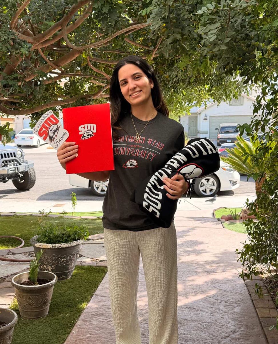 Anyelis Rodriguez and her SUU merch.