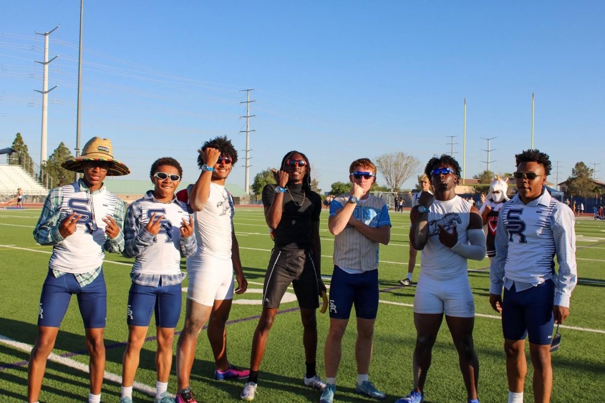 Student athletes on the track and field team.