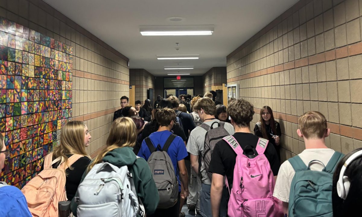 Students trying to get to class on time.