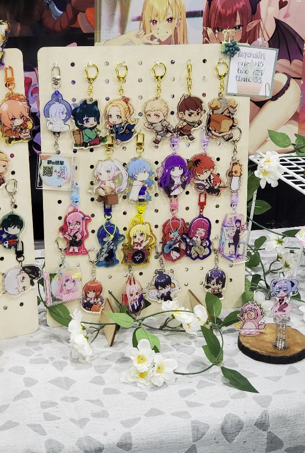 A keychain booth at LVL UP Expo